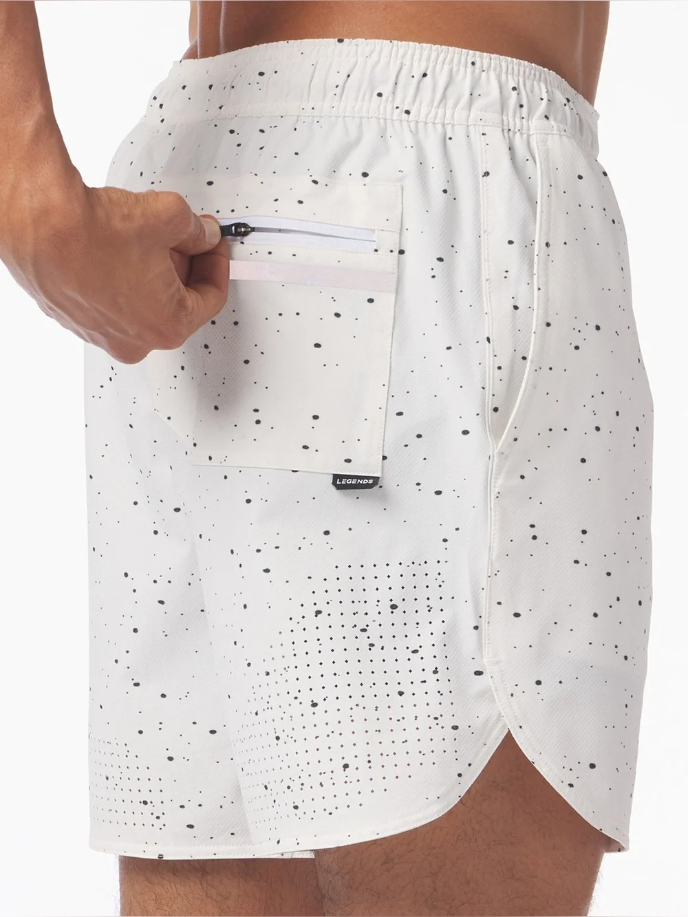 Legends Men’s Luka Shorts Athletic Black White Splatter Size XL *509